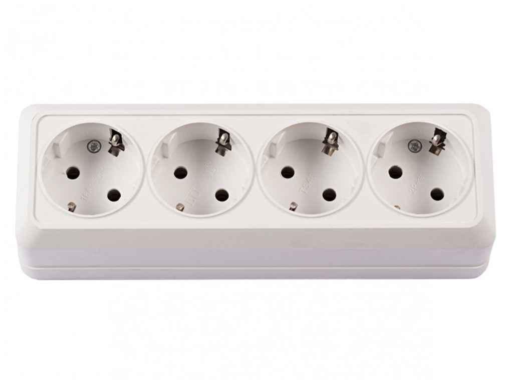 Розетка Luxel Четверная с заземлением O Белый (1017548)