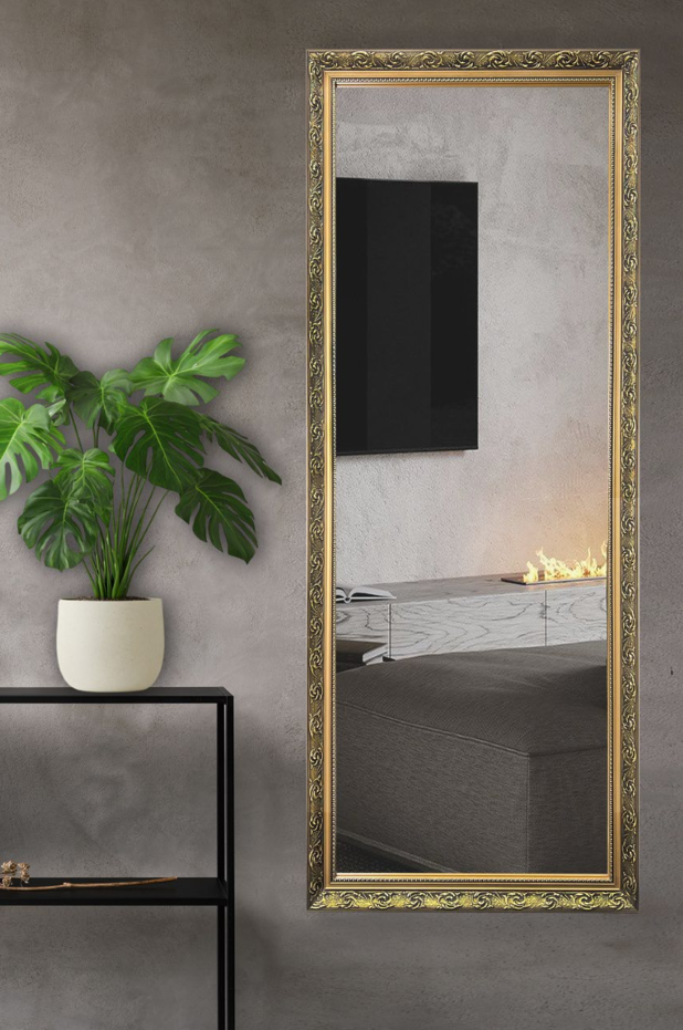 Дзеркало настінне CRYSTAL GLASS в багетній золотій пластиковій рамі 50 m 1600х600 мм (С4644)
