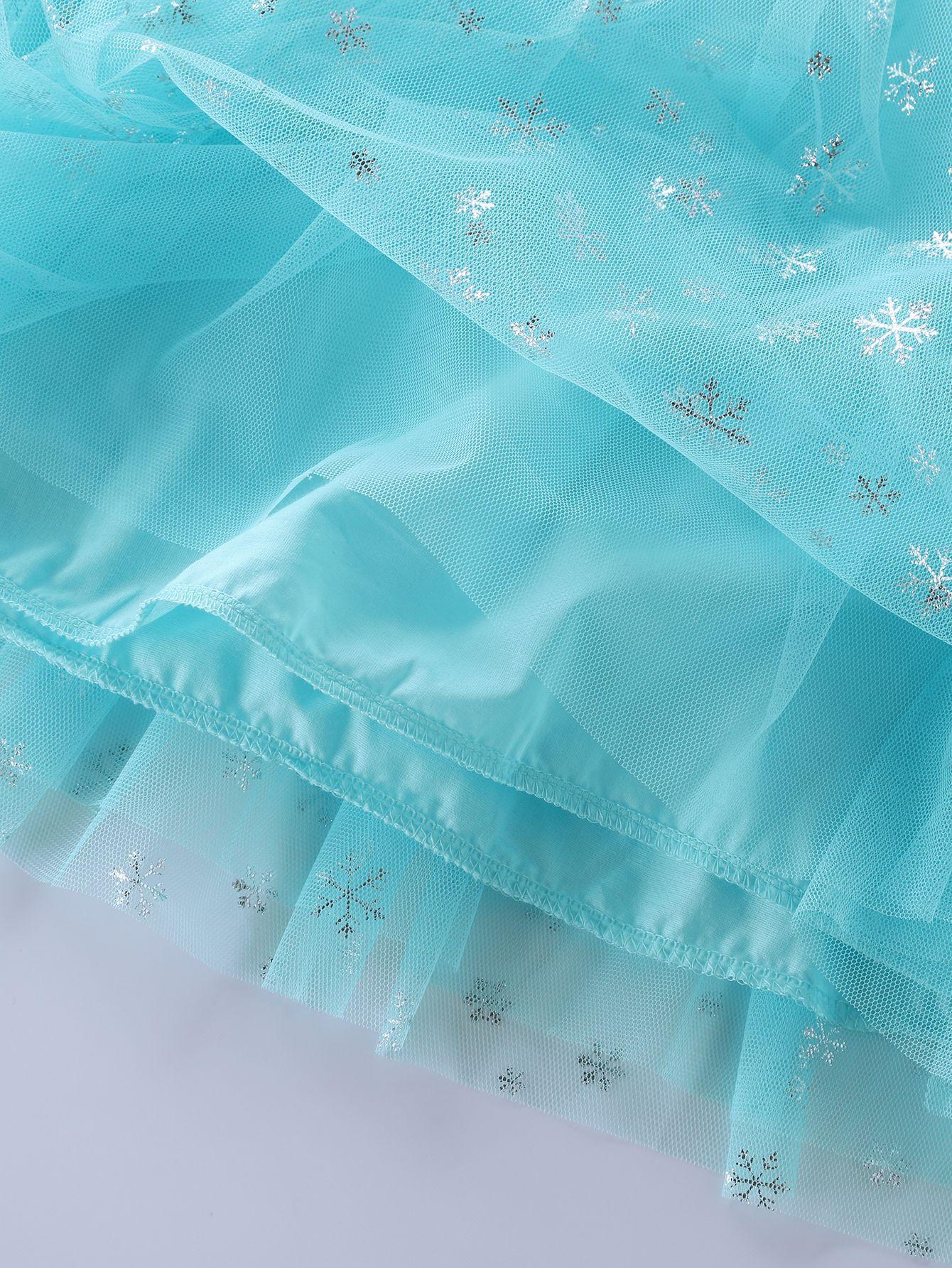 Платье детское со снежинкой 100 см Голубой (23992135) - фото 9
