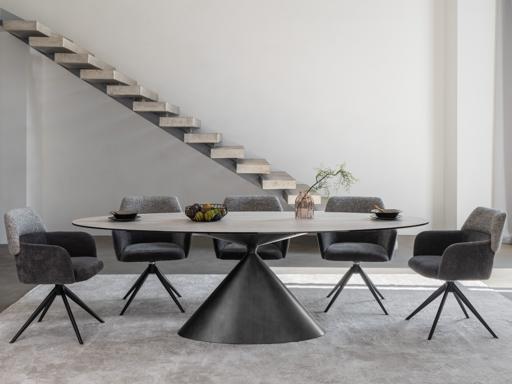 Стіл керамічний обідній Тереза Ветро 2400/1000/760 мм Грей травертін/Чорний (TML-1260) - фото 8 Стіл керамічний обідній Тереза Ветро 2400/1000/760 мм Грей травертін/Чорний (TML-1260) - фото 8