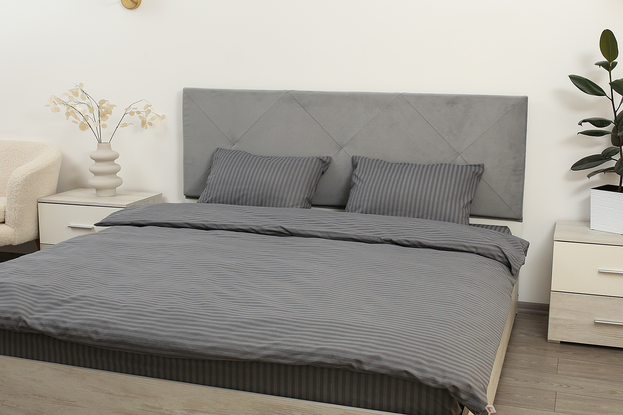 Комплект постельного белья полуторный Amore Glux-10026 бязь Серый (KPB-A1,5-GLux-10026grey (50x70)_) - фото 2 Комплект постельного белья полуторный Amore Glux-10026 бязь Серый (KPB-A1,5-GLux-10026grey (50x70)_) - фото 2