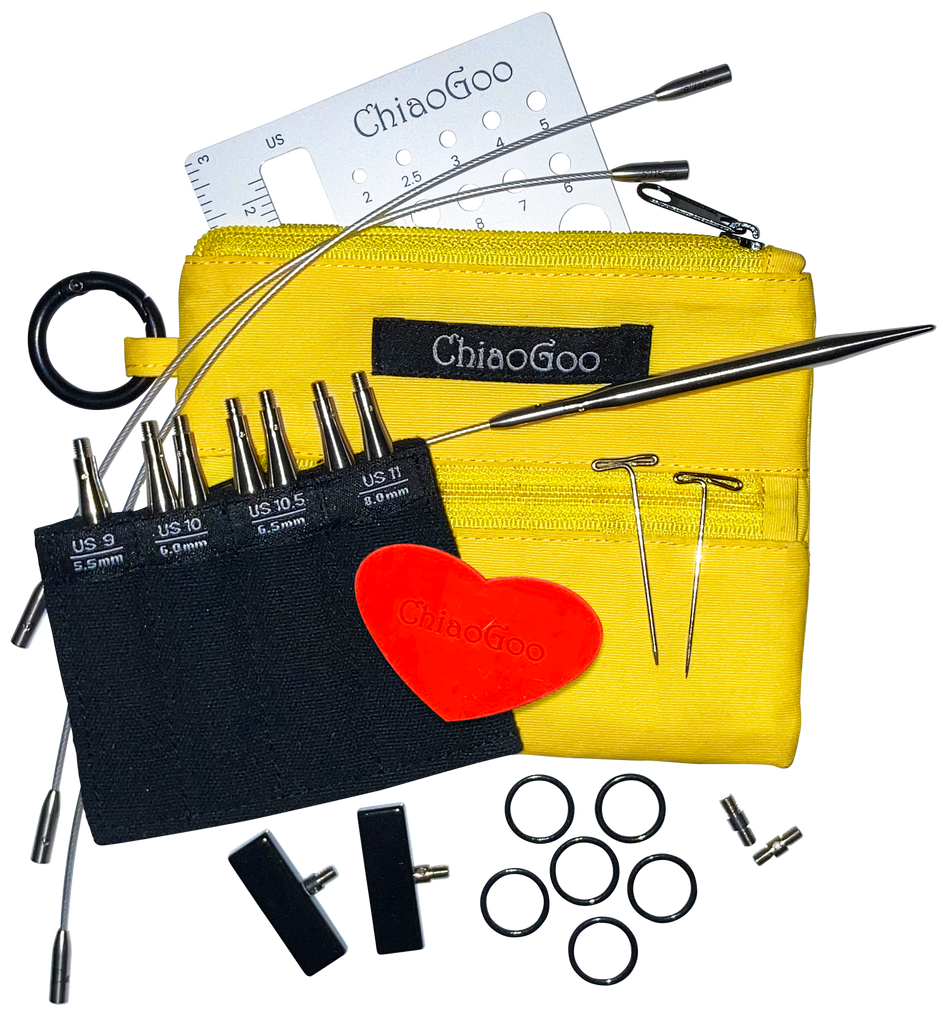 Набор спиц съемных стальных ChiaoGoo Yelow Shorties Large 8 см 7230-L (2120620449)