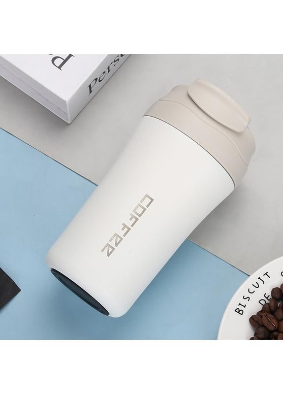 Термочашка с трубочкой Coffee 400 мл Белый (402787) - фото 1 Термочашка с трубочкой Coffee 400 мл Белый (402787) - фото 1