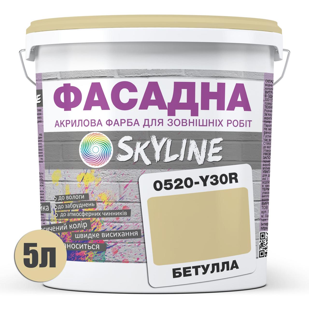 Фарба фасадна Skyline 0520-Y30R акрил-латексна 5 л Бетула - фото 2