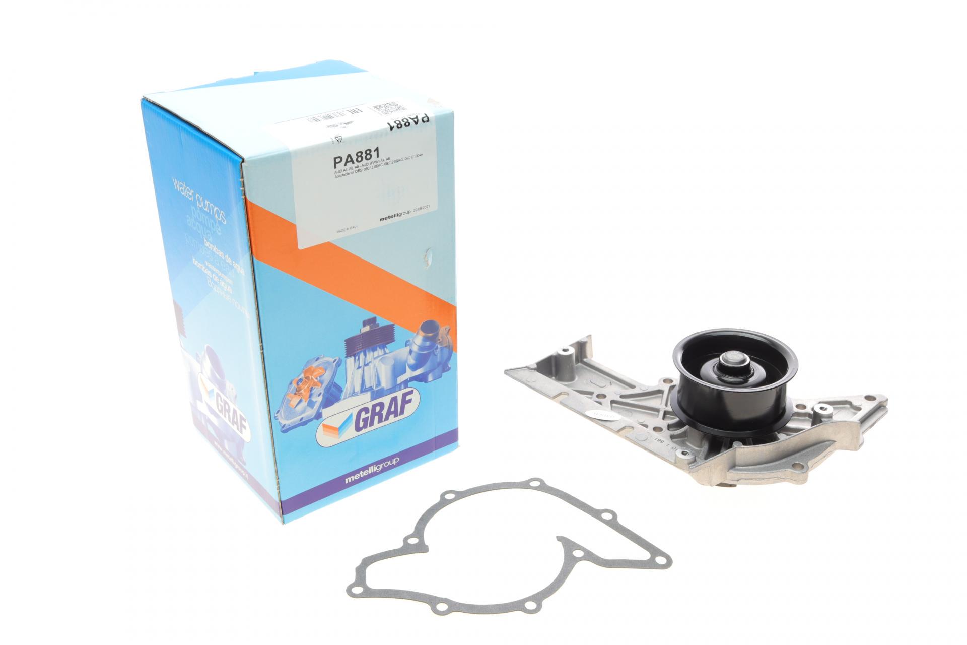 Водяная помпа Graf Audi A4/A6/A8 3.0/3.0quattro 01-06 R/B 5 лопастей (PA881)