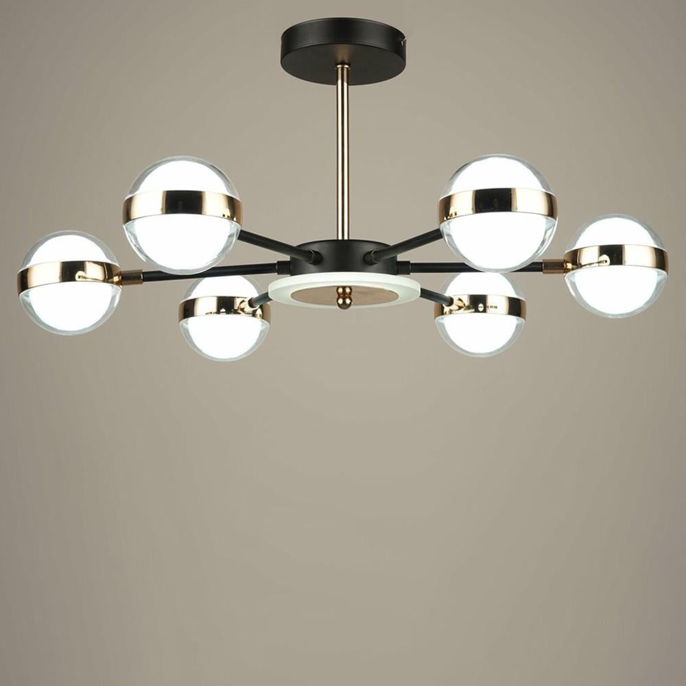 Люстра стельова світлодіодна Light House SRS-20047/6 BK+FGD Чорний/Золотий