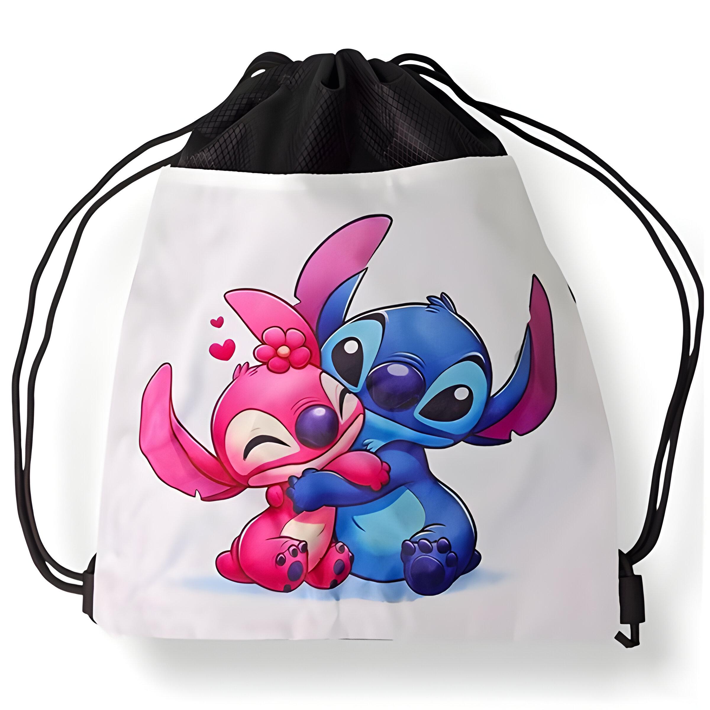 Сумка дитяча Стіч і Ангел для спортивного одягу та взуття 35х40 см Білий (25-38) Сумка дитяча Стіч і Ангел для спортивного одягу та взуття 35х40 см Білий (25-38)