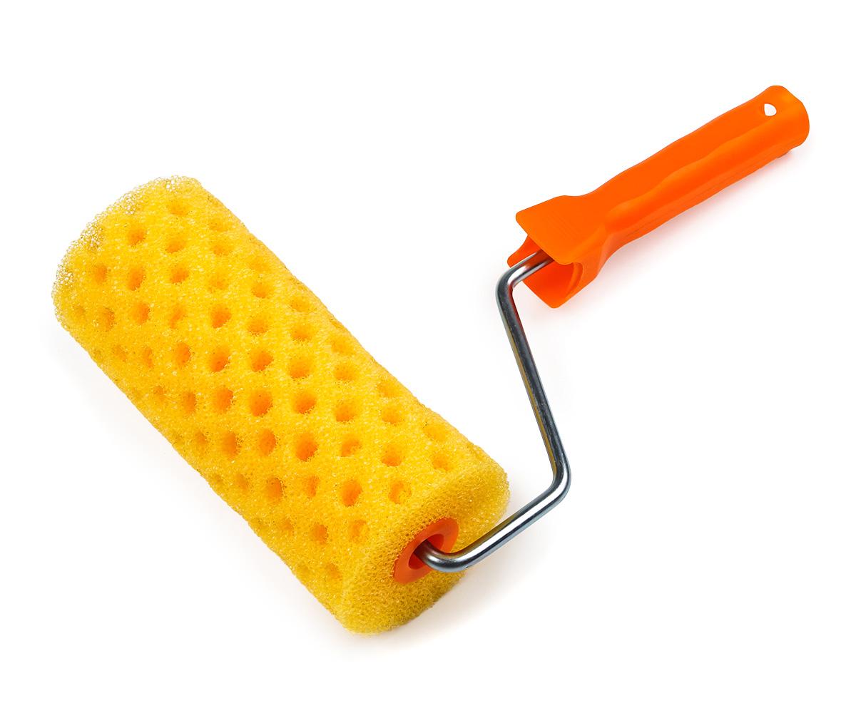 Валик структурний Polax горошок з ручкою поролоновий 8х80х180 мм (21-007)