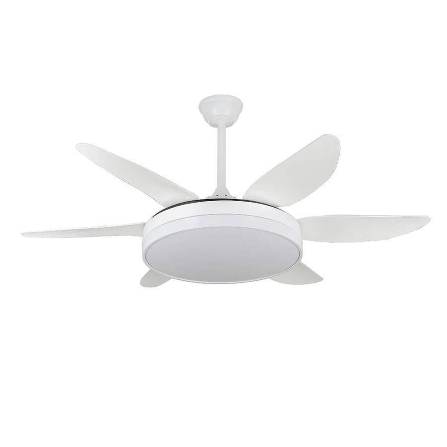 Люстра-вентилятор Levistella 7947101 52 WH з круглою LED лампою та пультом Білий (2659179368)