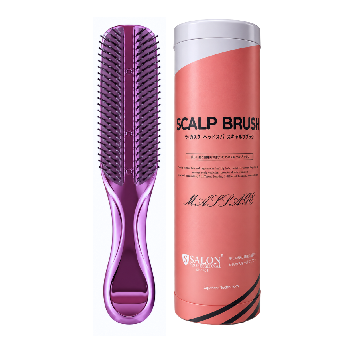 Щітка для волосся та шкіри голови Salon Professional Scalp Brush SP 1454 масажна Фіолетовий