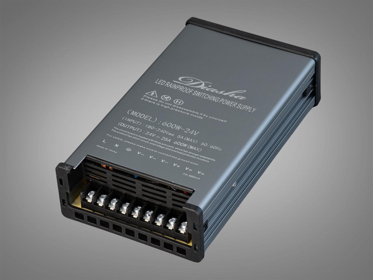 Блок живлення 24 В із захистом від дощу 600 Вт 25А (NPA-24V-600W-IP44)