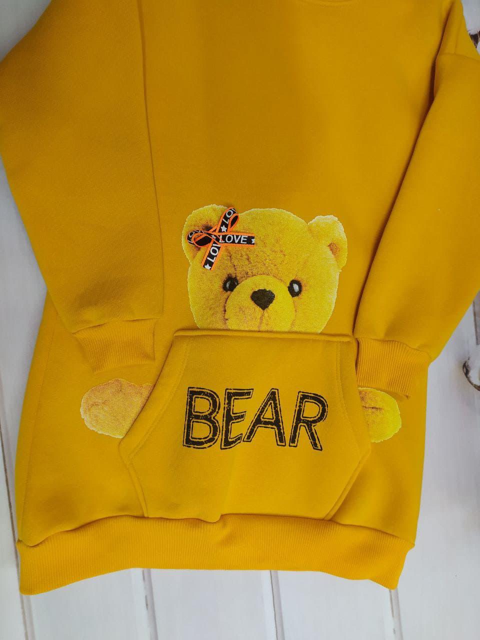 Туніка Tocka kids з ведмедиком для дівчинки 110 см Жовтий (0133260/110) - фото 2 Туніка Tocka kids з ведмедиком для дівчинки 110 см Жовтий (0133260/110) - фото 2