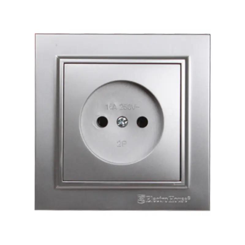 Розетка без заземления ElectroHouse Enzo 16A IP22 Серебряный камень (EH-2108-ST)