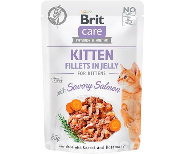 Корм вологий для котів Brit Care Cat Fillets In Jelly з лососем у желе 85 г (46544)