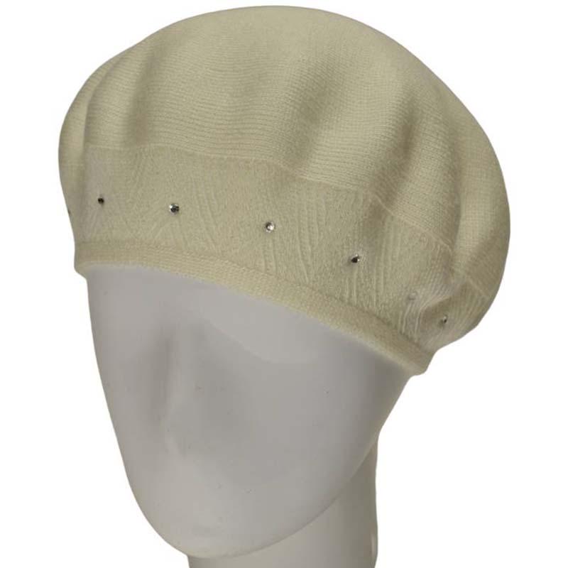 Берет женский Lirus Ника двойной шерстяной тонкой вязки Молочный (111628)