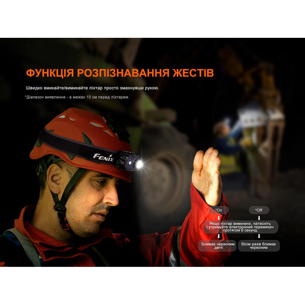Фонарик налобный Fenix HL45R LED с бесконтактным датчиком Черный - фото 7 Фонарик налобный Fenix HL45R LED с бесконтактным датчиком Черный - фото 7