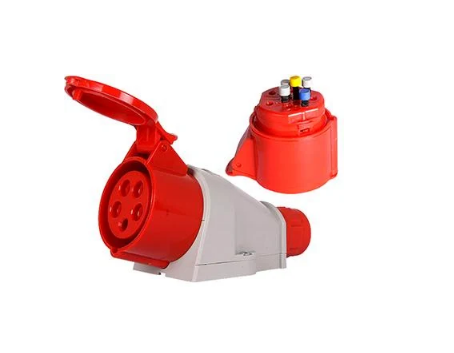 Силова розетка E.NEXT 3P+N+PE 32А 400 В стаціонарна безгвинтова IP44 Червоний (127S)