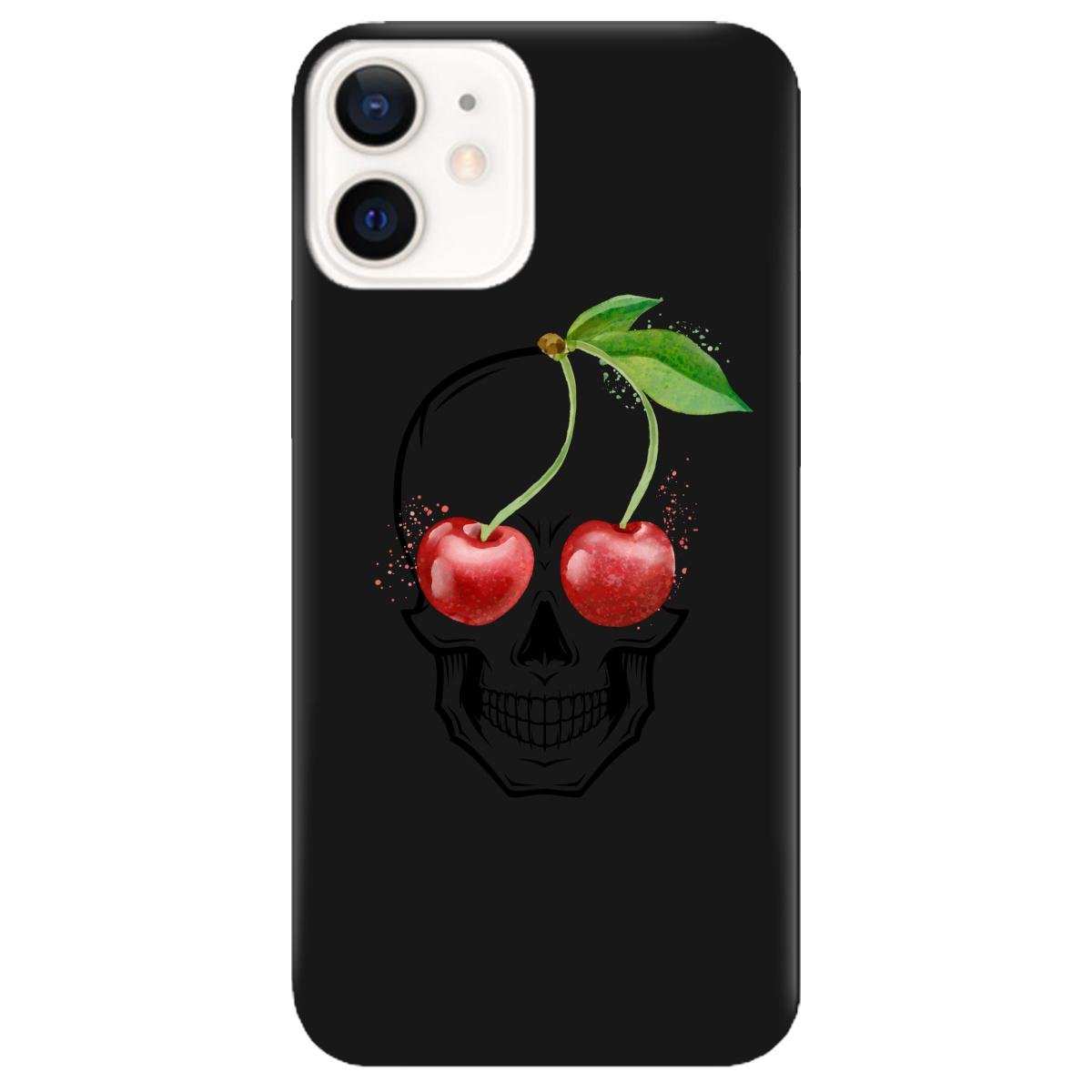 Силиконовый чехол Zorrov для Apple iPhone 12 Mini - Cherry skull (14050050221088459)