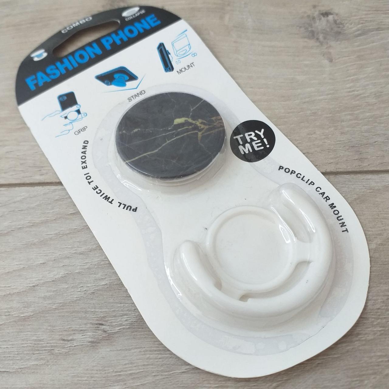 Попсокет держатель Fashion для телефона 3D Мрамор Белый (KG-10516) Попсокет держатель Fashion для телефона 3D Мрамор Белый (KG-10516)