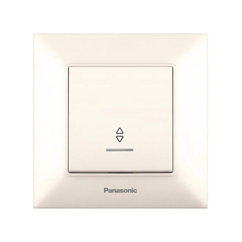 Выключатель одноклавишный Panasonic Arkedia Slim проходной с подсветкой Кремовой (24754768)