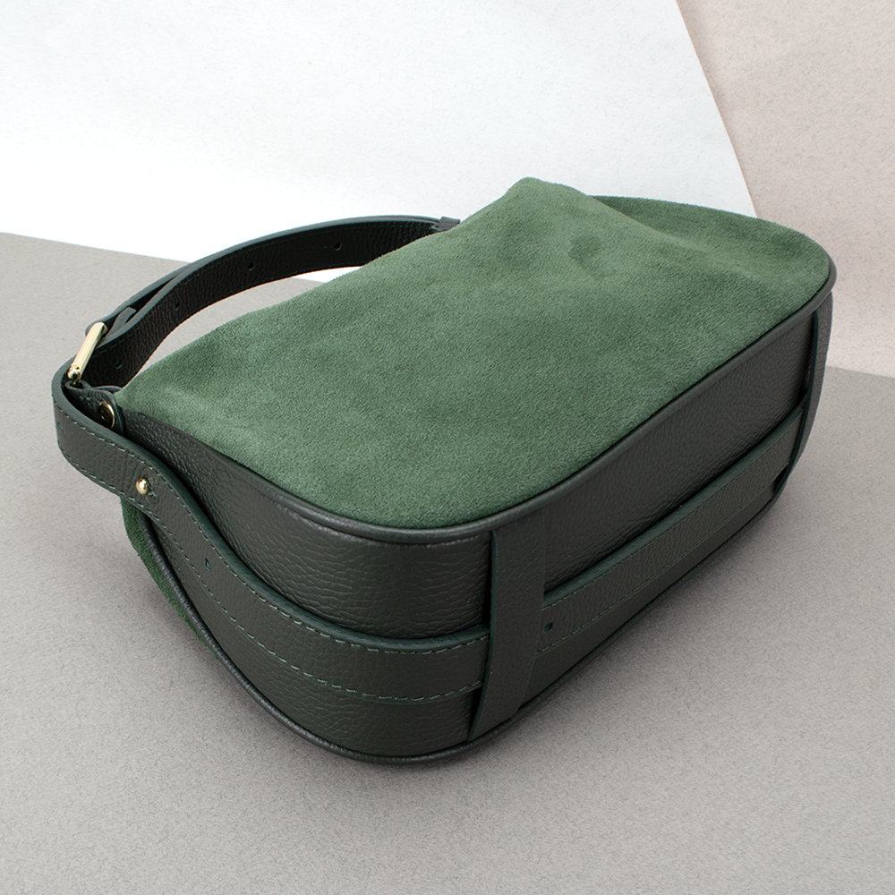 Сумка жіноча замшева Virginia Conti 03800 Темно-зелений (2423705685) - фото 4