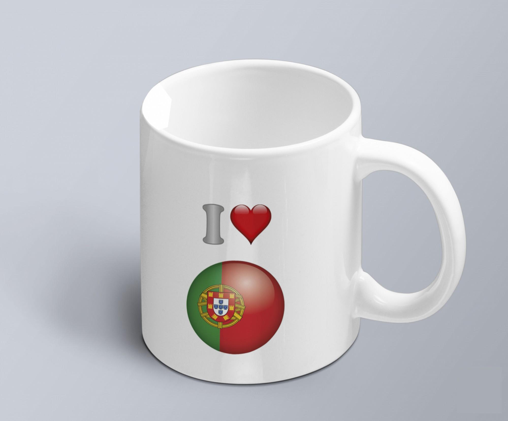 Чашка с принтом я люблю Португалию с изображением флага (02010109027)