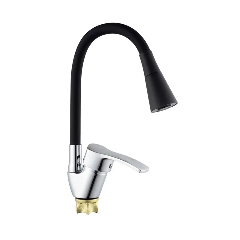 Смеситель для кухни с силиконовым изливом Champion YUB 011-279 Nut Reflector MI6424 из цинка Черный