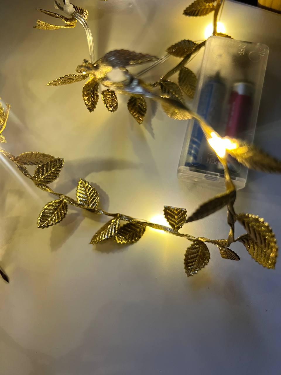 Гирлянда "Золотая ветвь" 2м на батарейках
