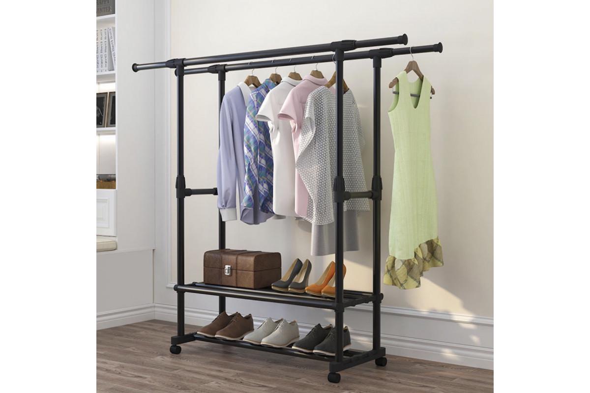 Вішалка стійка для одягу телескопічна Double Pole 5 JL-DSG-8645 - фото 2 Вішалка стійка для одягу телескопічна Double Pole 5 JL-DSG-8645 - фото 2