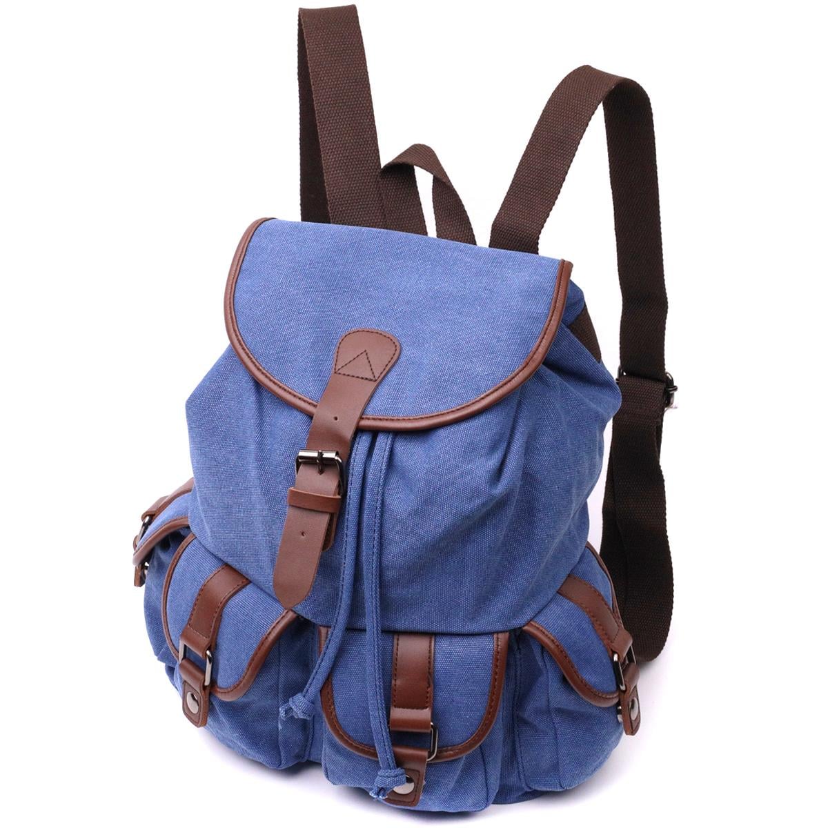 Городской рюкзак Vintage Backpack 22154 с клапаном на магните Синий