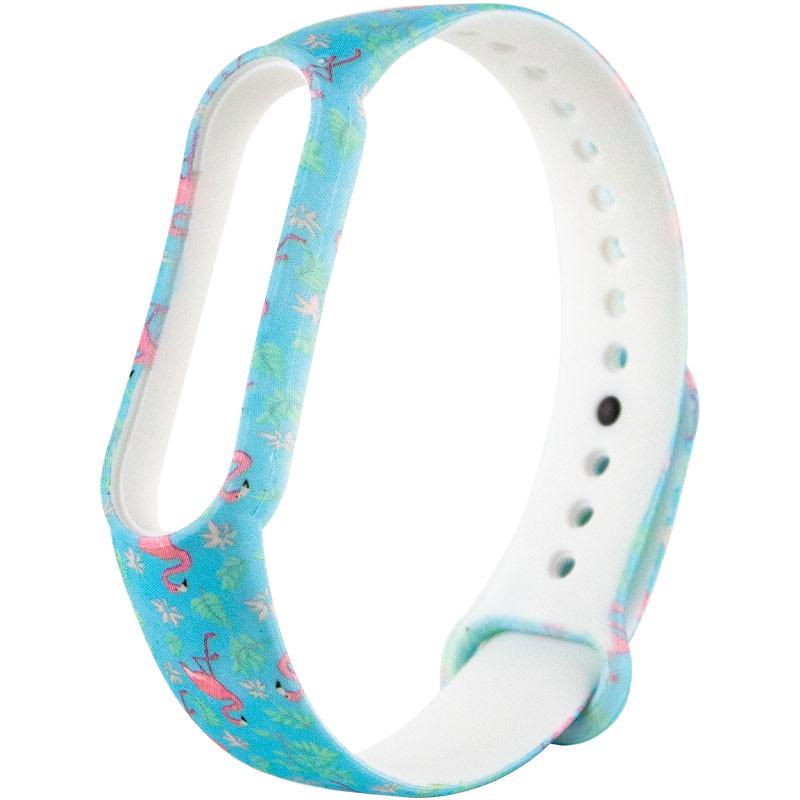 Ремінець силіконовий для Xiaomi Mi Band 5/6 Фламінго/Бірюзовий (00000037970_42)