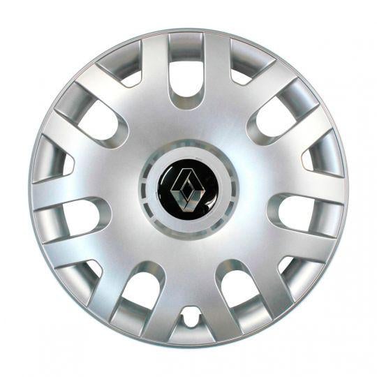 Ковпаки автомобільні SKS 204 R14 з логотипом Renault 4 шт. Сріблястий