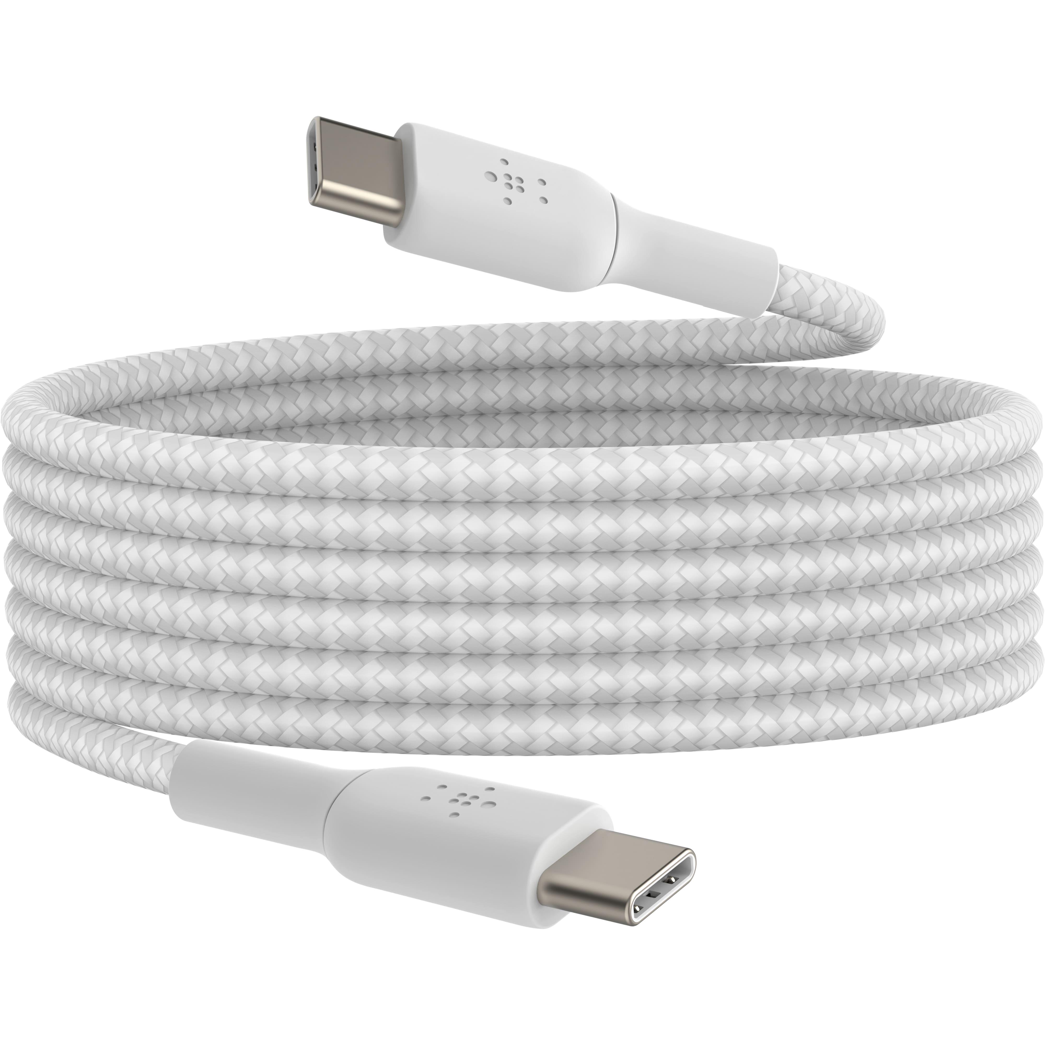 Кабель для заряджання Belkin USB-C - USB-C 60 Вт в тканинному обплетенні 2 м Білий (CAB004BT2MWH) - фото 6 Кабель для заряджання Belkin USB-C - USB-C 60 Вт в тканинному обплетенні 2 м Білий (CAB004BT2MWH) - фото 6
