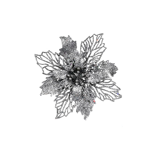 Декор праздничный Цветы 17 см 2 шт. Silver (M48165)