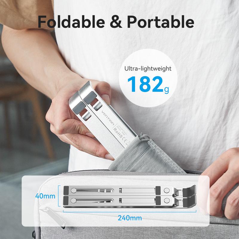 Підставка Vention для ноутбуку металева складана Сріблястий (KDMI0) - фото 8 Підставка Vention для ноутбуку металева складана Сріблястий (KDMI0) - фото 8