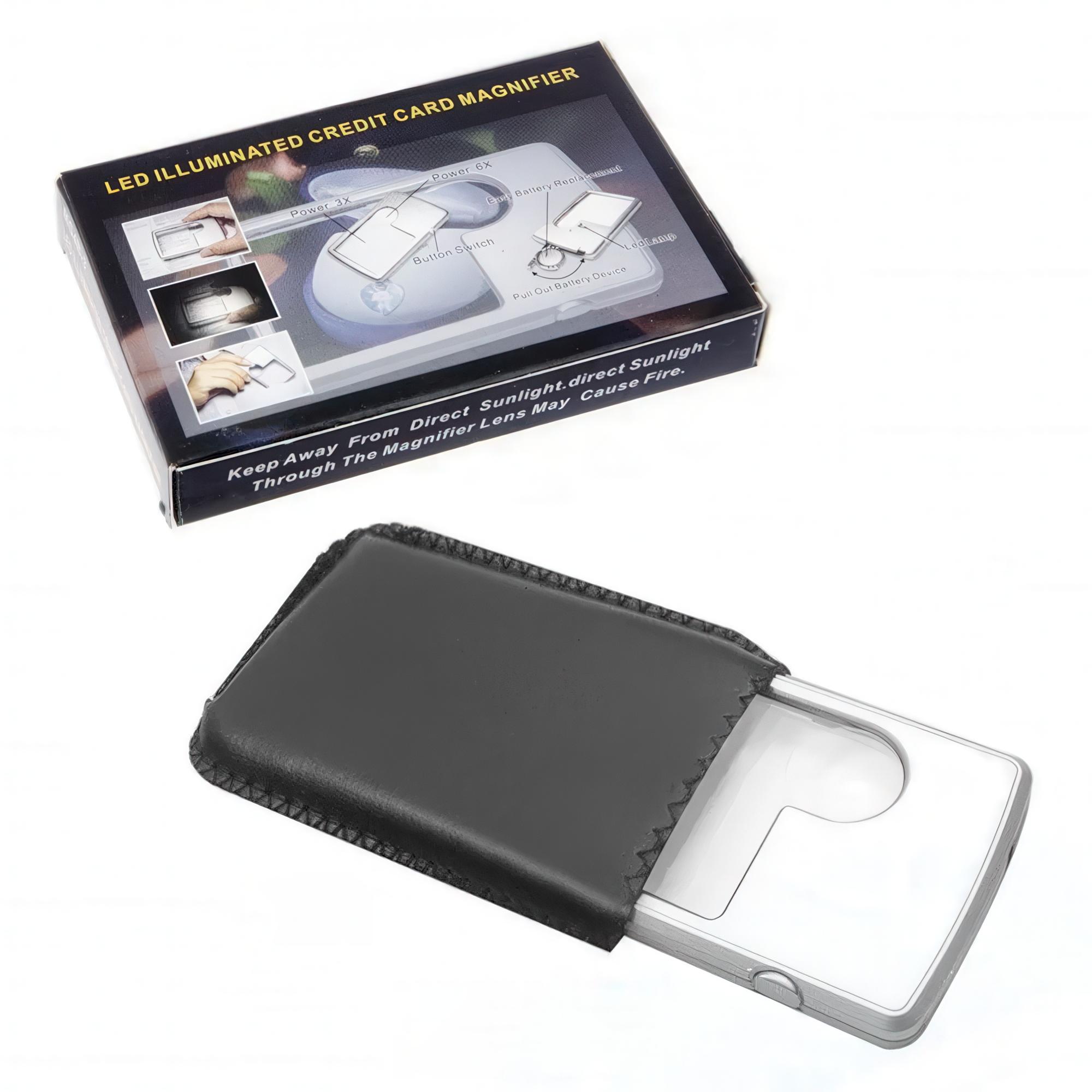 Лупа кишенькова світлодіодна з подвійним збільшенням 3X та 6X із захисним чохлом Лупа кишенькова світлодіодна з подвійним збільшенням 3X та 6X із захисним чохлом