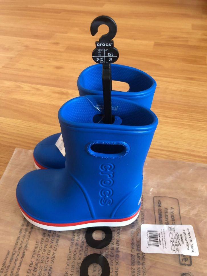 ᐉ Чоботи Crocs Crocband Rain Boot K 205827 Bright Cobalt-Flame р