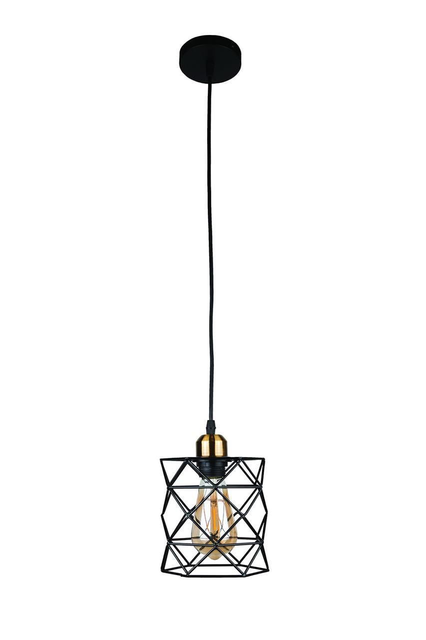 Подвесной светильник Levistella 756PR105F-1 BK+BRONZE с металлическим плафоном Черный (1887931498)