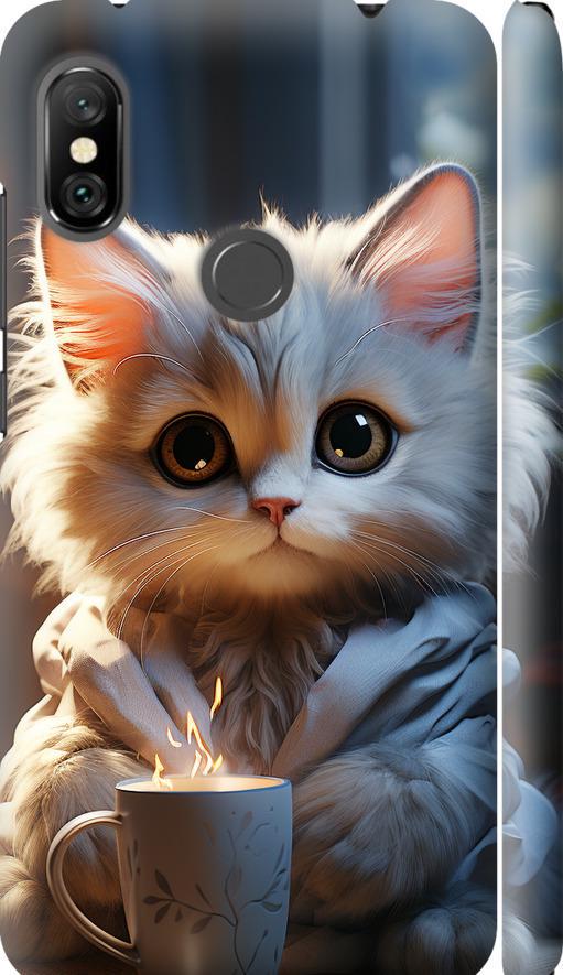 Чехол на Xiaomi Redmi Note 6 Pro White cat (5646m-1551-42517)