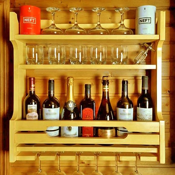 Полка для вина настенная из дерева Фудамото 66 Карри (ПНК-619603)