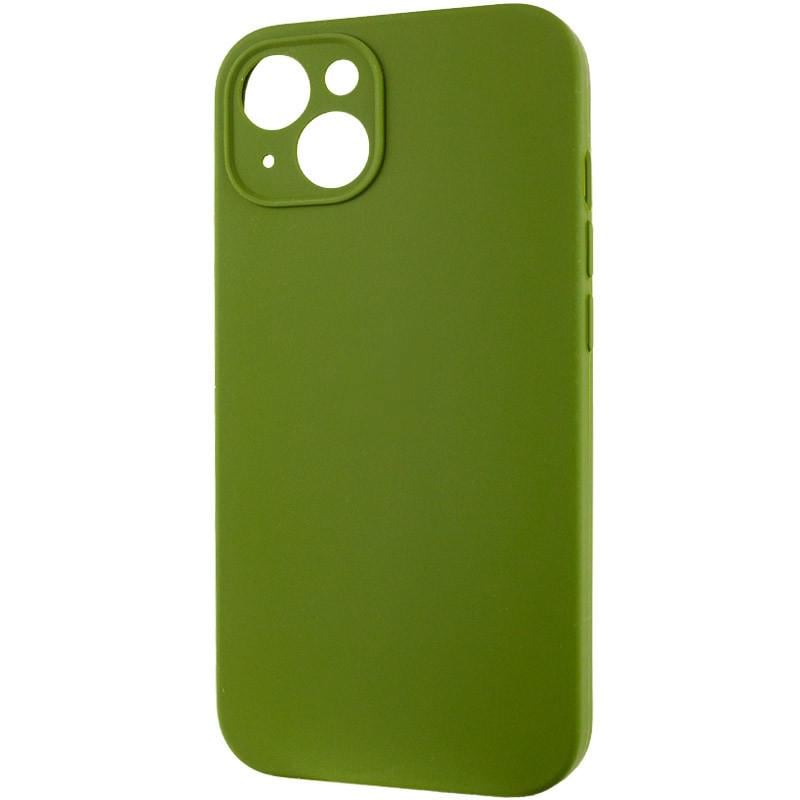 Противоударный Чехол Silicone Case Full Camera Protective (AA) для Apple iPhone 14 (6.1") Зеленый / Dark Olive - фото 3