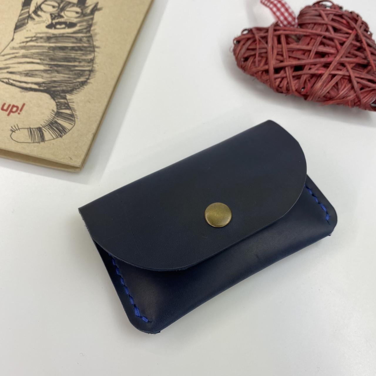 Картхолдер мини с монетницей кожаный Stedley Cardholder Mini 2.0 Синий (2527319086)