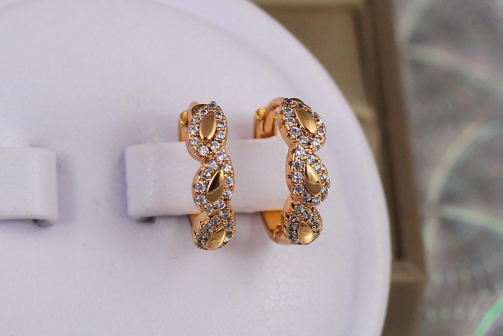 Серьги кольца Хuping Jewelry Трио 1,6 см Золотистый