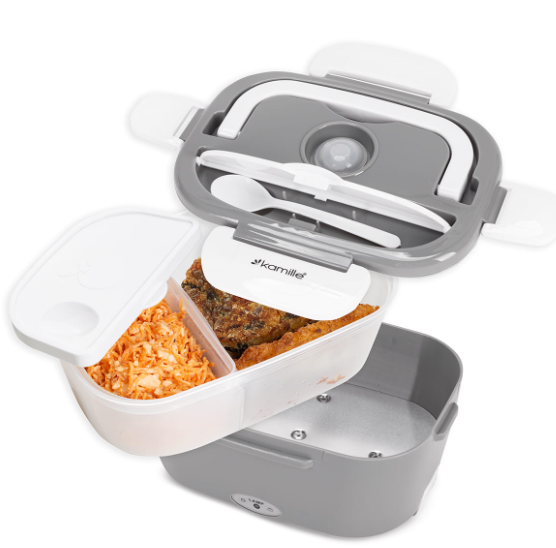 Ланч-бокс електричний Kamille Vizo із двома ємностями 1,5/0,45 л Сірий/Білий (2171) - фото 5 Ланч-бокс електричний Kamille Vizo із двома ємностями 1,5/0,45 л Сірий/Білий (2171) - фото 5