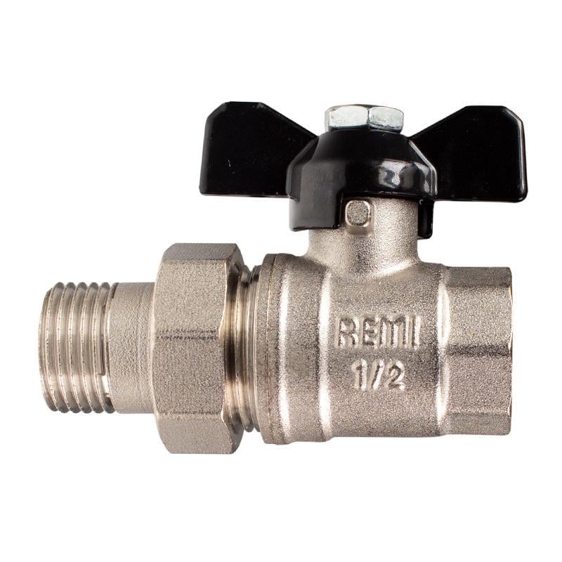 Кран шаровый прямой Remi с американкой 1/2" (22266)
