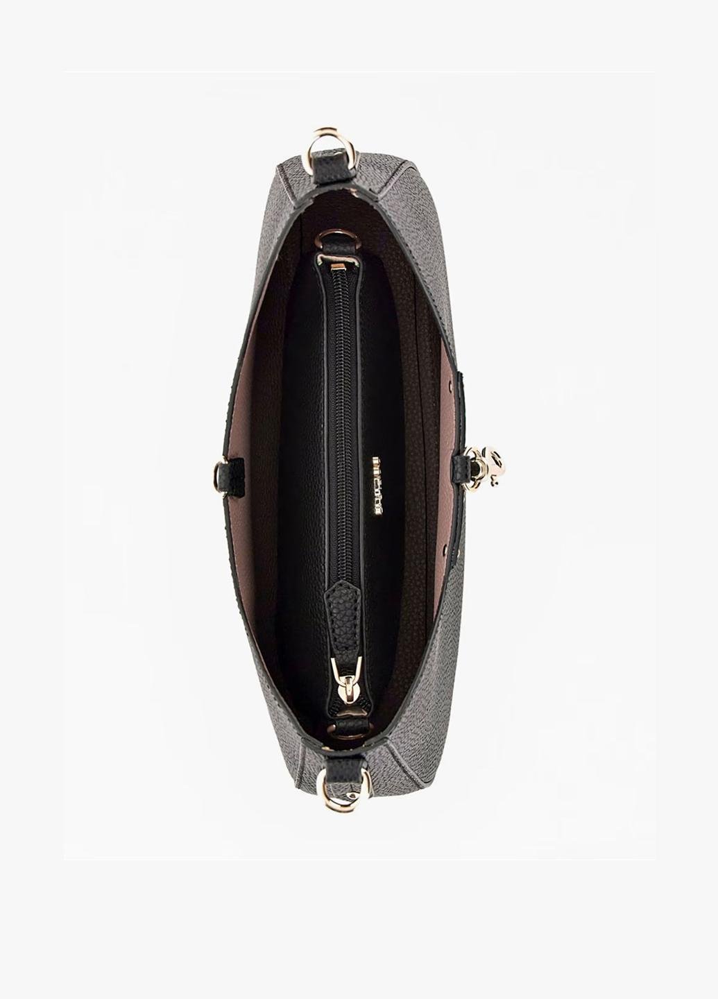 Сумка з косметичкою жіноча хобо з еко шкіри Guess ECO BRENTON HOBO HWEVG839002-BLA Чорний - фото 3