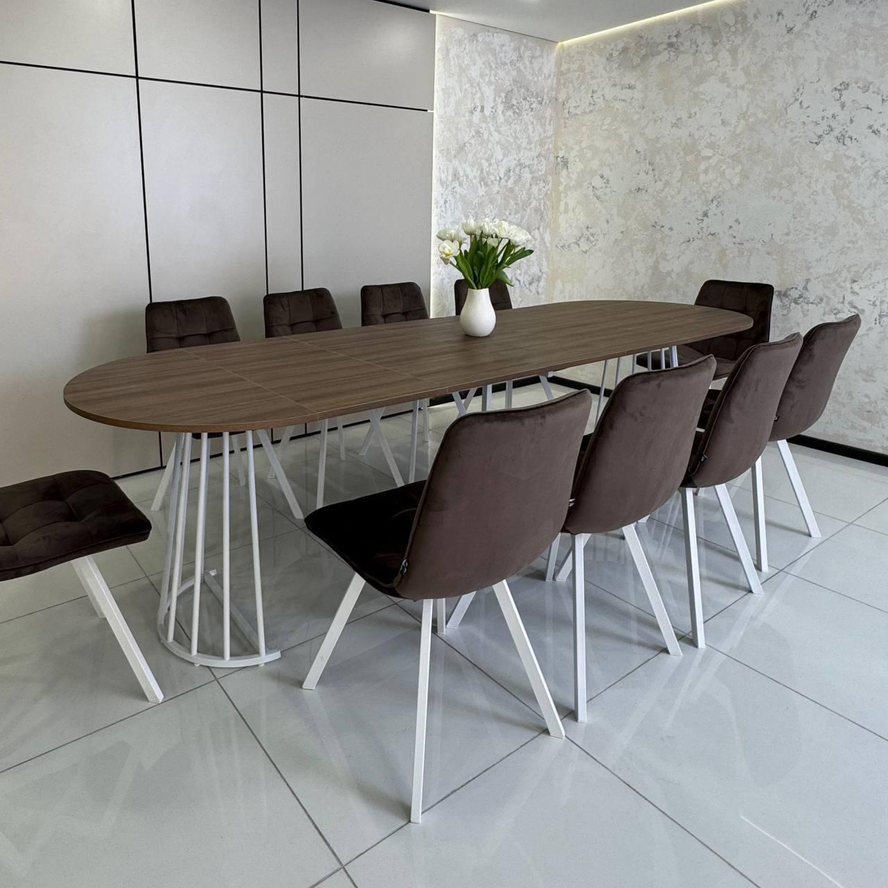 Стол кухонный раздвижной Grace УТП028007 Loft 3,5 м Орех франклин/Белый мат - фото 3 Стол кухонный раздвижной Grace УТП028007 Loft 3,5 м Орех франклин/Белый мат - фото 3