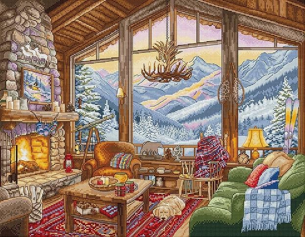 Набор для вышивки крестиком L9922 Winter Lodge