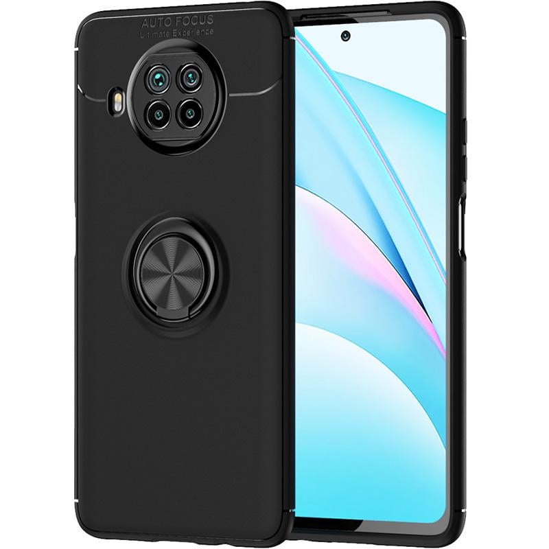 TPU чехол Deen ColorRing под магнитный держатель (opp) для Xiaomi Mi 10T Lite/Redmi Note 9 Pro 5G Черный/Черный - фото 3