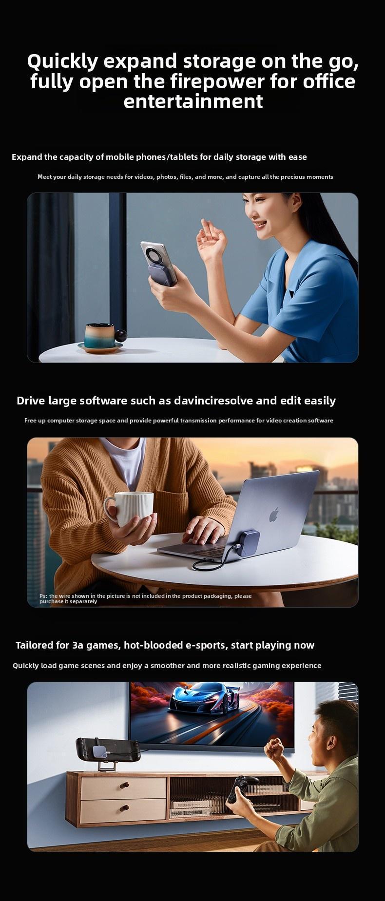 Кишеня зовнішня Ugreen MagSafe 2230/2242 10 гбіт/с USB-C (45367) - фото 4
